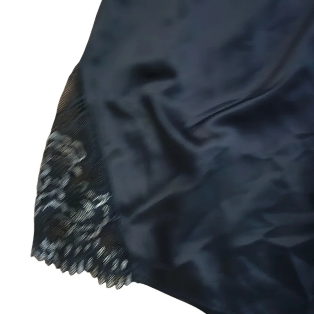 Joyspun Womens 3X Black Satin Pajama Set Cami and Lace Trim Shorts 2 Piece NWT